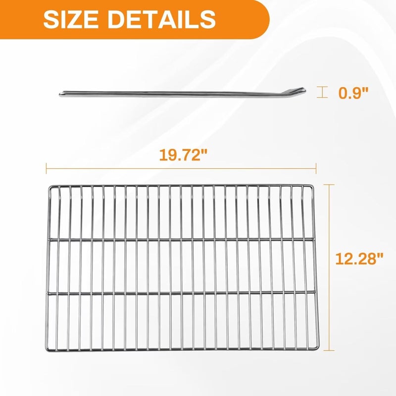 COMVIEE Cooking Grates Replacement Parts for Masterbuilt 40 Inch Electric Smoker, 19.69" x 12.28" Grill Grid, Replace Smoker Racks for Masterbuilt MB20070115, MB20072918, MB20074719, MB20072916, 4 Pack - Image 2
